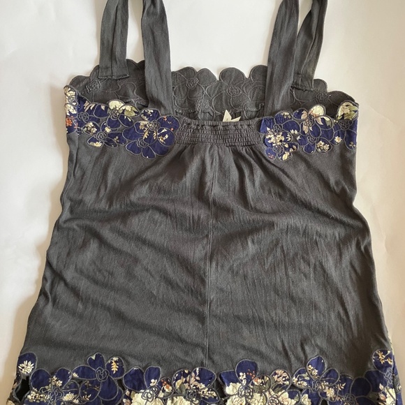 Anthropologie Little Yellow Button Tank Top - Picture 5 of 6